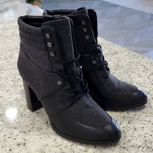 Antonio Melani womans, leather,  wool heeled boots, Nwot,  size 10